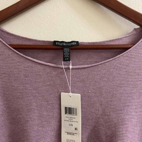 NWT Eileen Fisher Cropped Texture Ballet-Neck - Picture 5 of 8